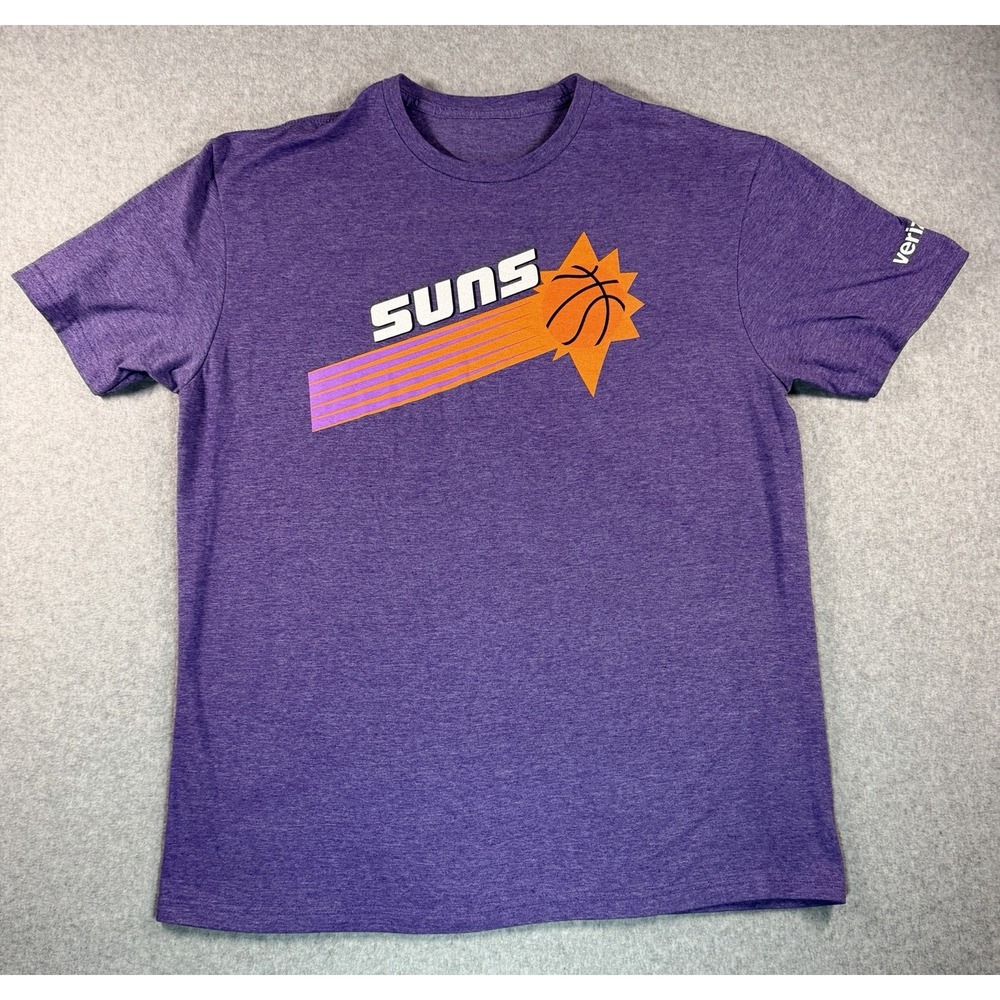 Phoenix Suns T-Shirt Large Purple Heather NBA Graphic Tee Gildan